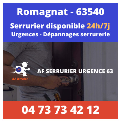 Contact pour faire appel à un Serrurier sur Romagnat