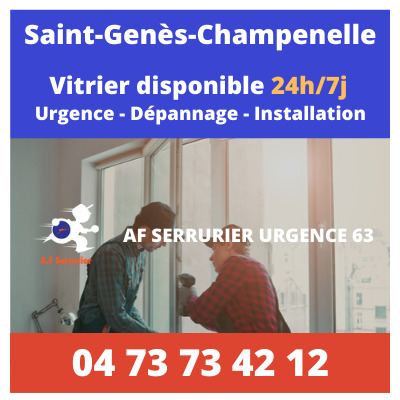 Contact pour faire appel à un vitrier sur Saint Genès Champanelle